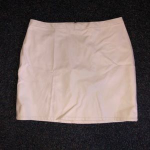 White Faux Leather Skirt